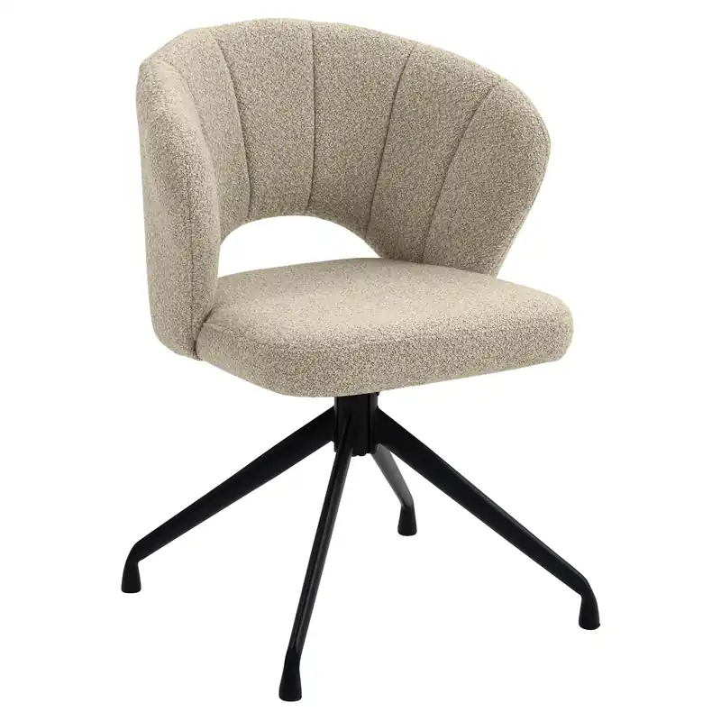 Must-Have JOHANNA | Hotel Stuhl | Teddystoff | Beige | Drehfuß