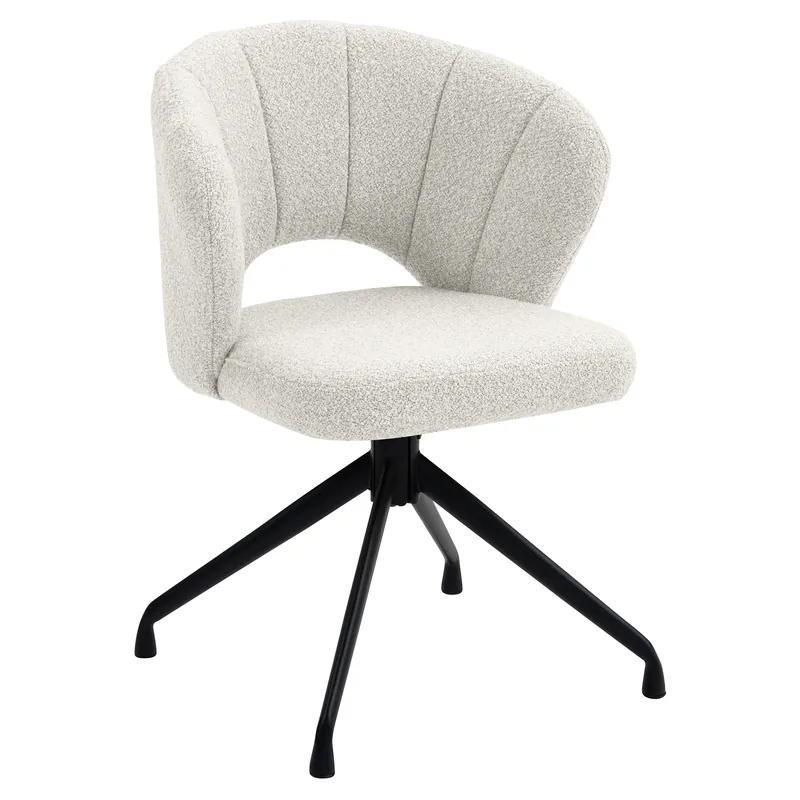 JOHANNA | Hotel Stuhl | Teddystoff | Creme | Drehfuß Neu Im Sortiment