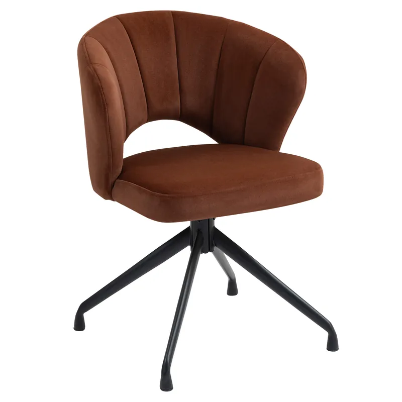 Saisonangebot JOHANNA | Hotel Stuhl | Samt | Rot Bronze | Drehfuß