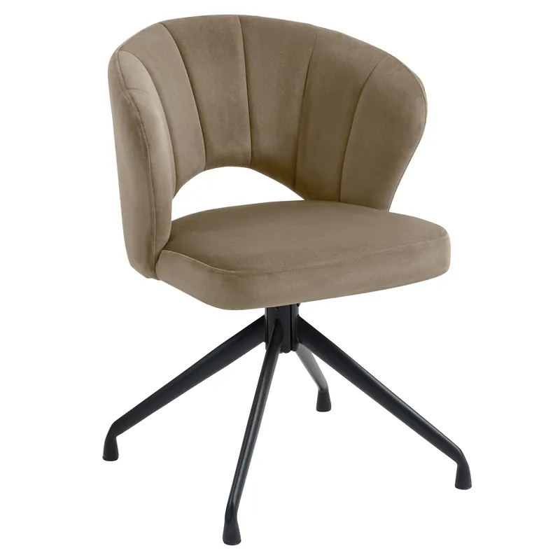 Super-Preis JOHANNA | Hotel Stuhl | Samt | Taupe | Drehfuß