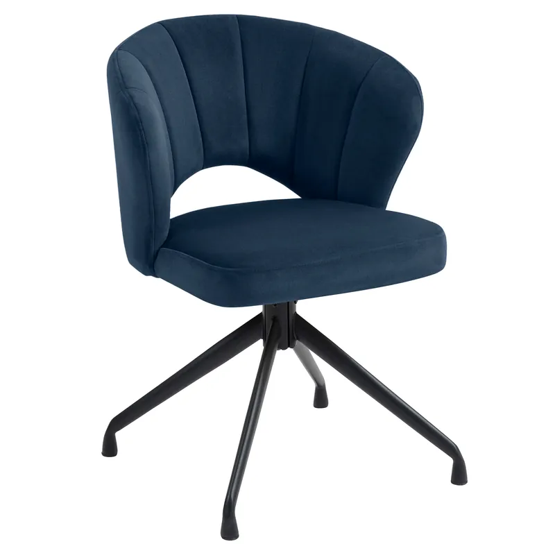 JOHANNA | Hotel Stuhl | Samt | Blau | Drehfuß Solange Der Vorrat Reicht