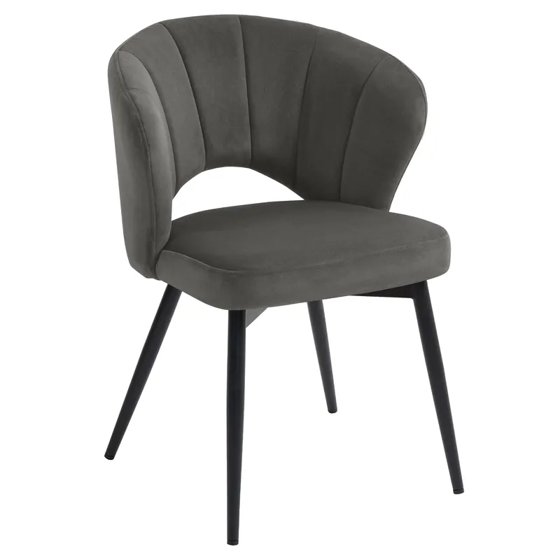 Must-Have JOHANNA | Hotel Stuhl | Samt | Grau