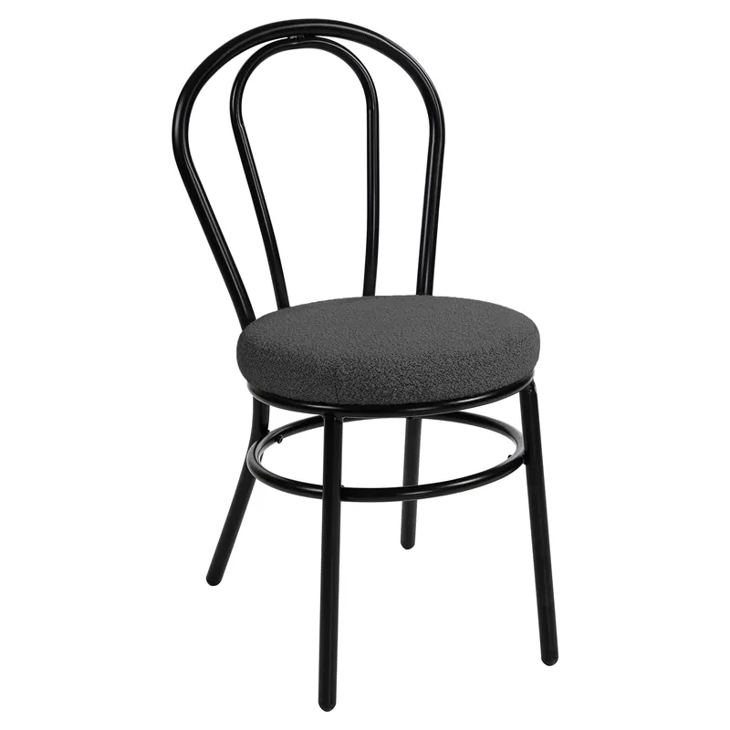 RUBEN | Bugholz Design Stuhl | Stahl | Teddystoff | Dunkel Grau Nur Für Kurze Zeit