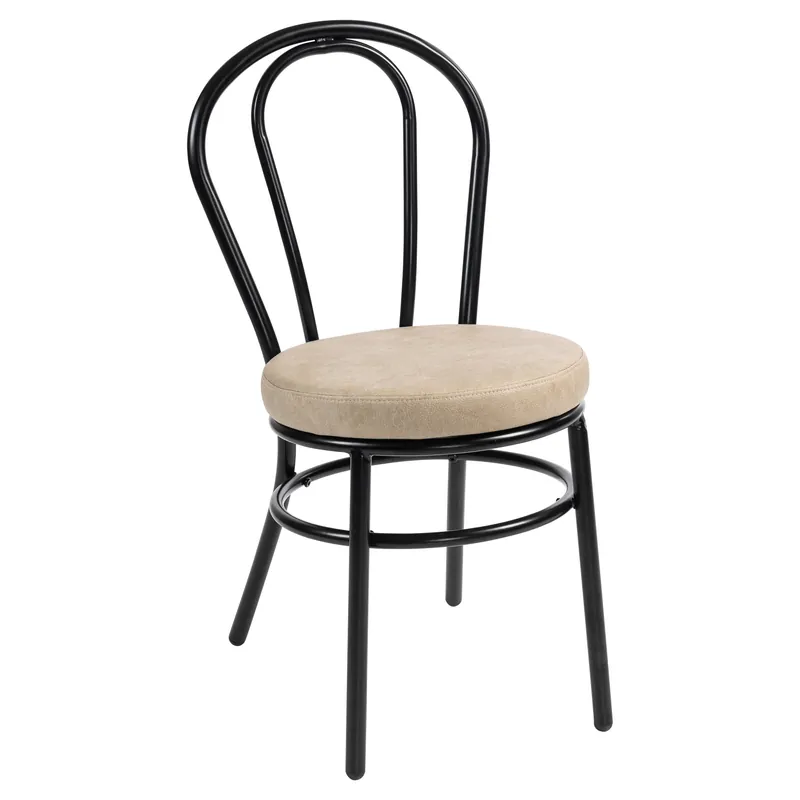 Abverkauf RUBEN | Bugholz Design Stuhl | Stahl | Leder | Beige