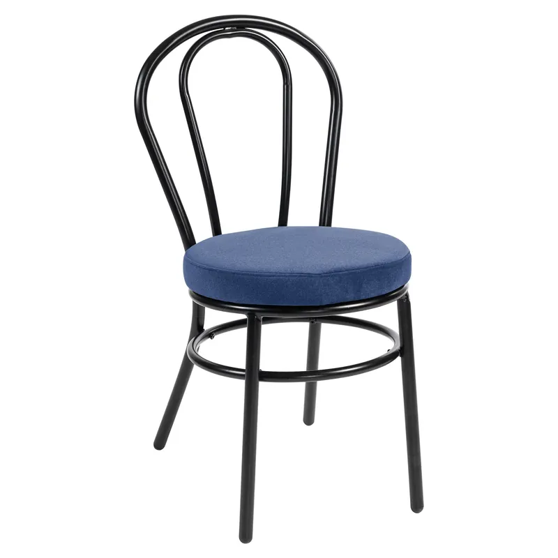 RUBEN | Bugholz Design Stuhl | Stahl | Samt | Blau Preisreduziert