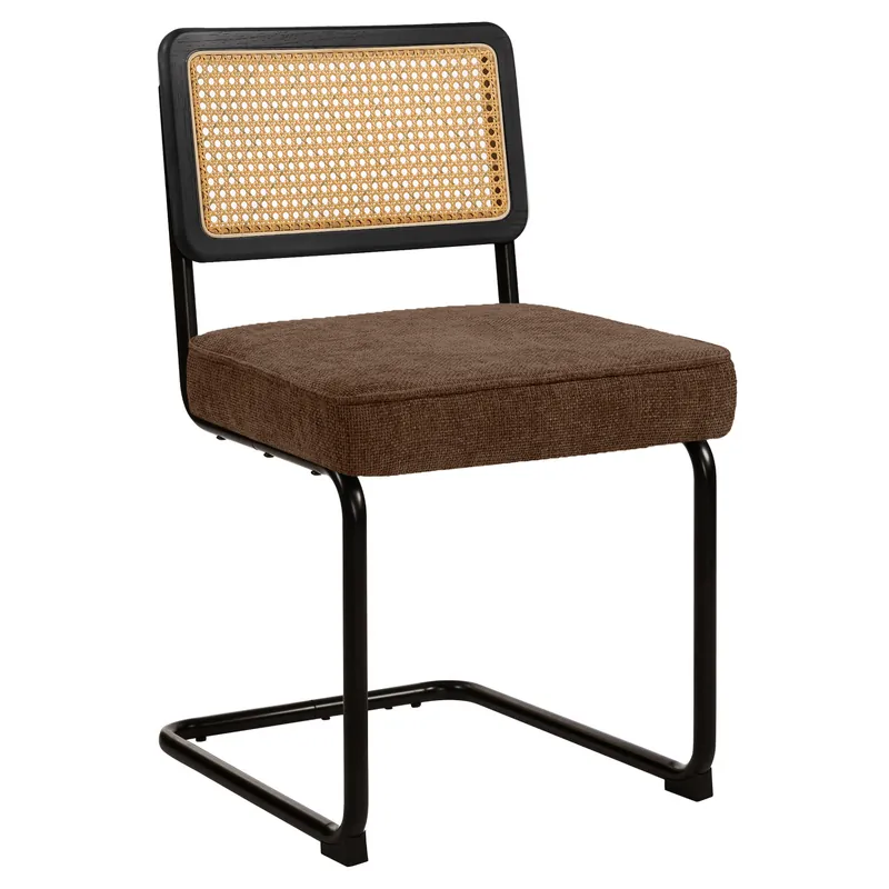 HAWAII | Bistro Stuhl | Stoff/ Textil | Braun | Rücken: Rattan Eiche Sonderaktion