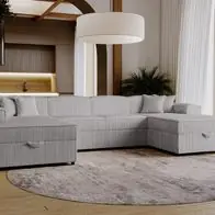 Angebot Ecksofa Santos U Cord mit Bettkasten und Schlaffunktion Polsterecke