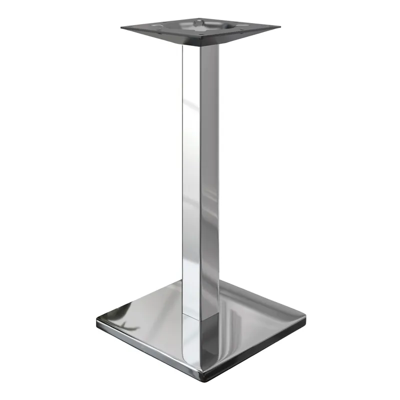 Heißes Angebot MADRID | Bistro Stehtischgestell | Edelstahl | Höhe: 104 cm | Säule: 6 x 6 cm | Bodenplatte: 45 x 45 cm