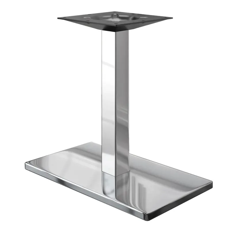 Ausverkauf MADRID | Bistro Tischgestell | Edelstahl | Höhe: 72 cm | Säule: 6 x 6 cm | Bodenplatte: 40 x 70 cm