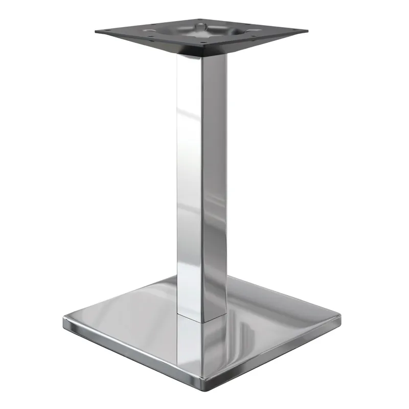 Knallerangebot MADRID | Bistro Tischgestell | Edelstahl | Höhe: 71 cm | Säule: 6 x 6 cm | Bodenplatte: 45 x 45 cm