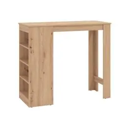 Finale Aktion Stehtisch mit Stauraum Luji 01, Farbe: Eiche Artisan, ABS-Kantenschutz, stabil und robust, vier Fächer, Maße: 105 x 120 x 50 cm, für Esszimmer