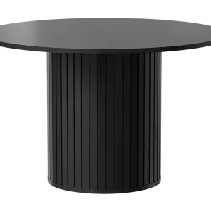 Mega-Angebot Runder Esstisch Annelin 16, in Schwarz, 120 x 120 cm, runde Form, moderne Dekorleisten, gemütliches Beisammensein mit der Familie, Tisch rund