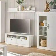 Wohnwand Schrankwand Wohnzimmer Anbauwand mit Soft-Close weiß Pinie 327 cm Fiastra Direkt Vom Hersteller