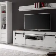 Wohnwand "Miami" in weiß Hochglanz Wohnkombination 3-teilig 309 x 201 cm, Soft-Close Kostenfreie Lieferung