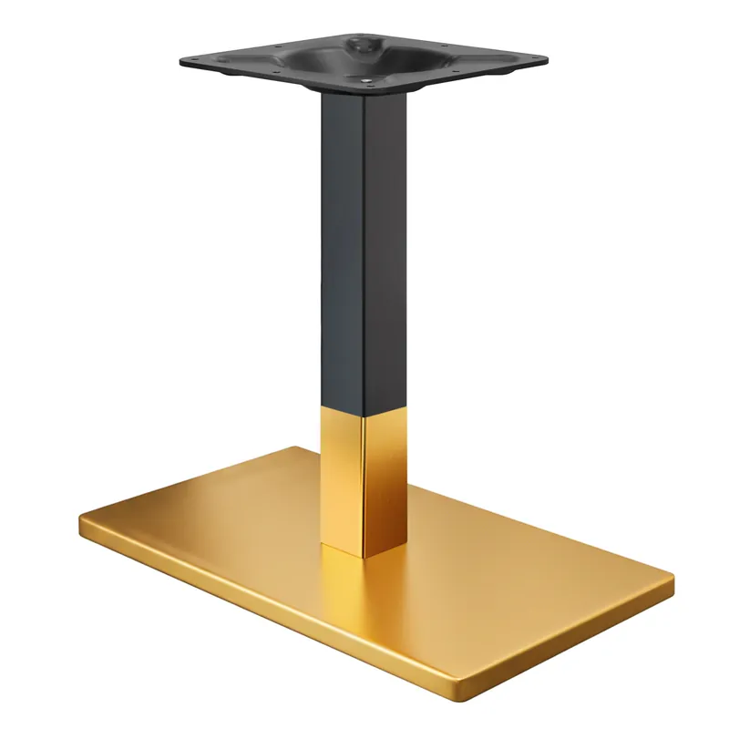 Kostenfreie Lieferung MADRID | Bistro Tischgestell | Gold/Schwarz | Höhe: 71 cm | Säule: 8 x 8 cm | Bodenplatte: 40 x 70 cm