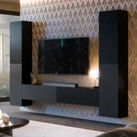 Wohnwand Capital II Wohnzimmer Loft Wohnzimmer-Set Griffloses Öffnungssystem M24 Jetzt Kaufen