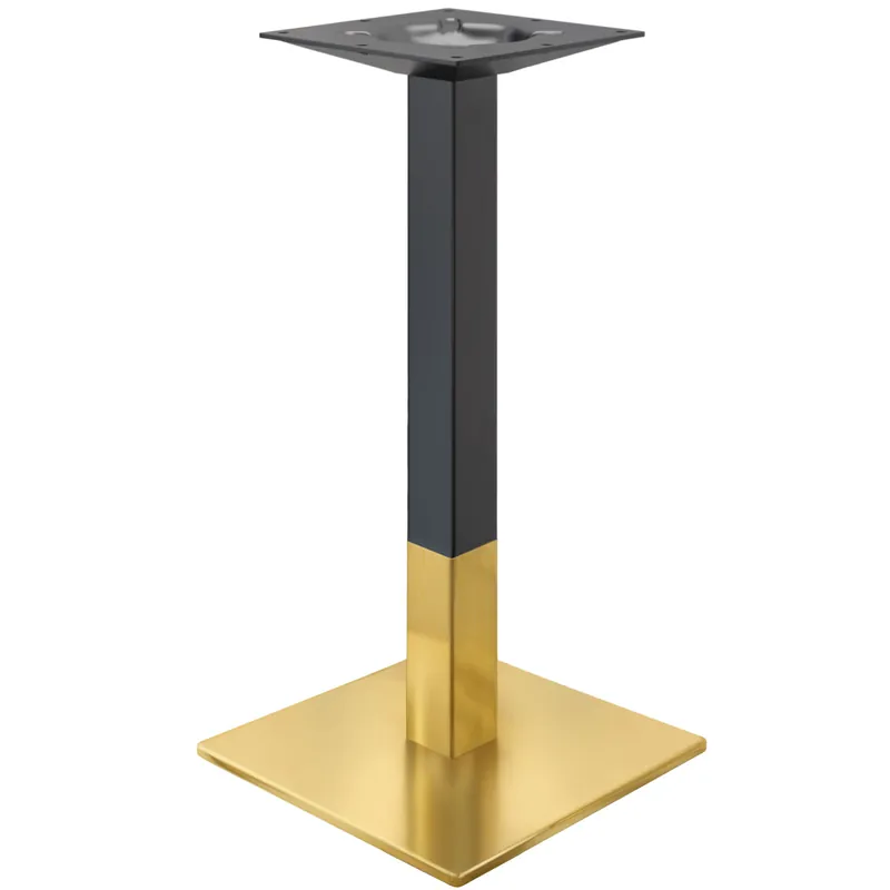 Preisreduziert MADRID | Bistro Stehtischgestell | Gold/Schwarz | Höhe: 104 cm | Säule: 8 x 8 cm | Bodenplatte: 45 x 45 cm