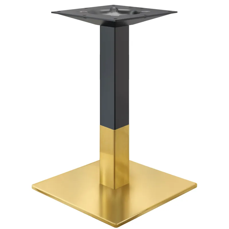 Finale Aktion MADRID | Bistro Tischgestell | Gold/Schwarz | Höhe: 71 cm | Säule: 8 x 8 cm | Bodenplatte: 40 x 40 cm