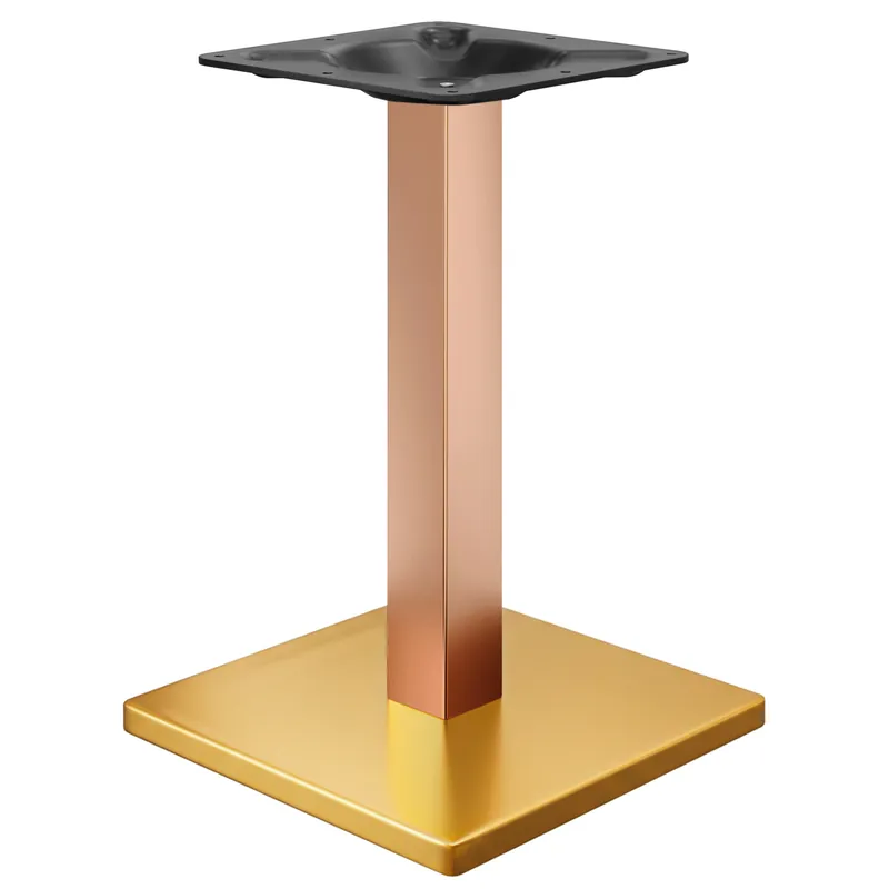 Mega-Angebot MADRID | Bistro Tischgestell | Gold/Kupfer | Höhe: 71 cm | Säule: 8 x 8 cm | Bodenplatte: 40 x 40 cm