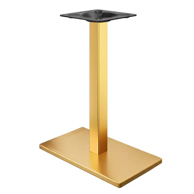 Preisknaller MADRID | Bistro Tischgestell | Gold | Höhe: 71 cm | Säule: 8 x 8 cm | Bodenplatte: 40 x 70 cm