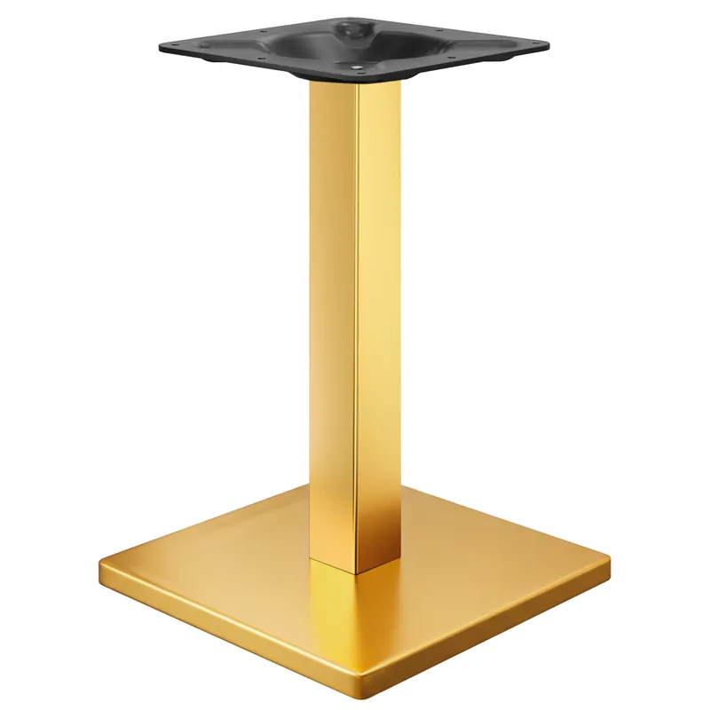 Highlight MADRID | Bistro Tischgestell | Gold | Höhe: 72 cm | Säule: 8 x 8 cm | Bodenplatte: 50 x 50 cm