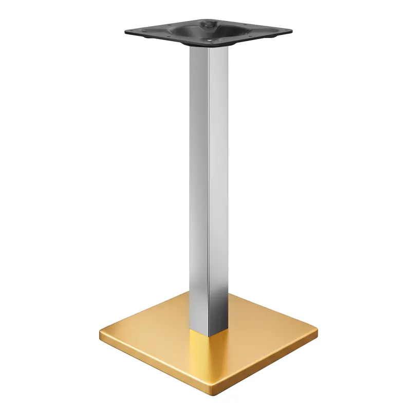 Schneller Versand MADRID | Bistro Stehtischgestell | Gold/Edelstahl | Höhe: 105 cm | Säule: 8 x 8 cm | Bodenplatte: 45 x 45 cm