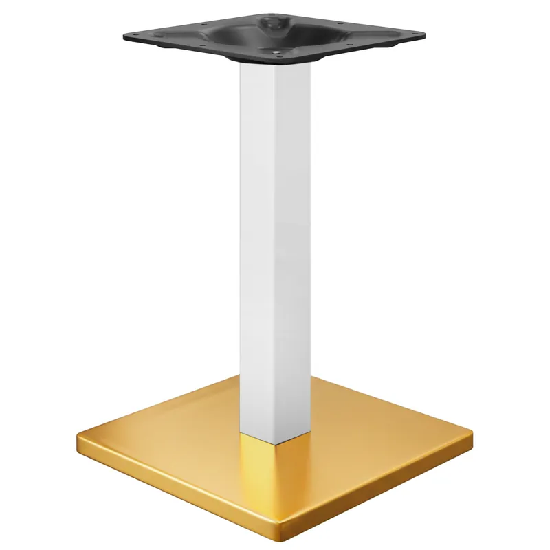Neue Kollektion MADRID | Bistro Tischgestell | Gold/Weiß | Höhe: 72 cm | Säule: 8 x 8 cm | Bodenplatte: 45 x 45 cm