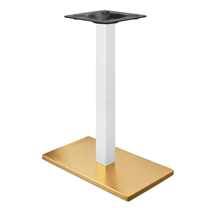 Solange Der Vorrat Reicht MADRID | Bistro Stehtischgestell | Gold/Weiß | Höhe: 104 cm | Säule: 8 x 8 cm | Bodenplatte: 40 x 70 cm