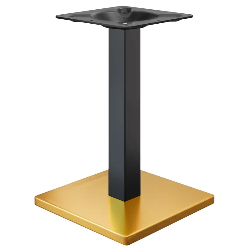 Echt MADRID | Bistro Tischgestell | Gold/Schwarz | Höhe: 71 cm | Säule: 8 x 8 cm | Bodenplatte: 45 x 45 cm