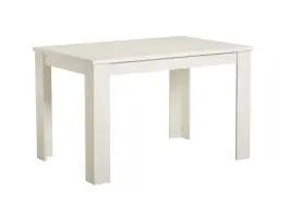 Ausziehbarer Esstisch Cubi 02, Farbe: Weiß, ABS-Kantenschutz, 120 x 80 cm groß, schlichtes Design, ausziehbar bis zu 150 cm, für Esszimmer Nur Für Kurze Zeit