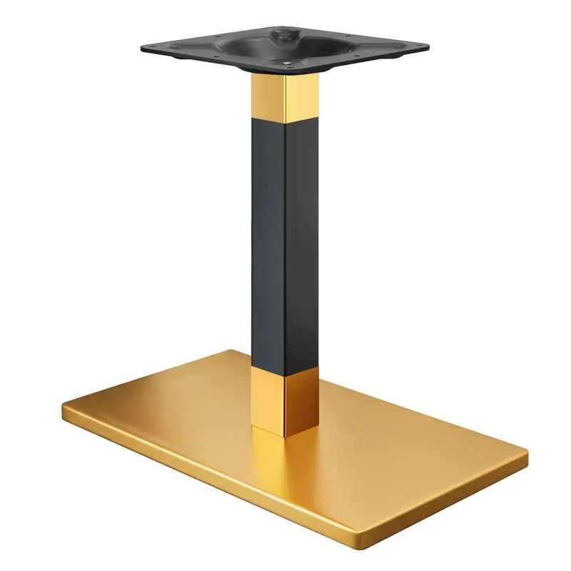 Preisknaller MADRID | Bistro Tischgestell | Gold/Schwarz | Höhe: 71 cm | Säule: 6 x 6 cm | Bodenplatte: 40 x 70 cm
