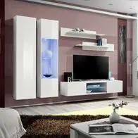 Anbauwand Wohnwand Schrankwand FLY O5 mit Hochglanz und Led Beleuchtung Mega-Angebot