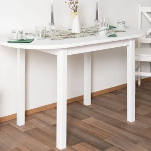 Bestpreis Weißer Tisch Kiefer Vollholz Junco 232A, ovaler Esstisch, 75 x 140 cm, robust und stabil, langlebig, hochwertig verarbeitet