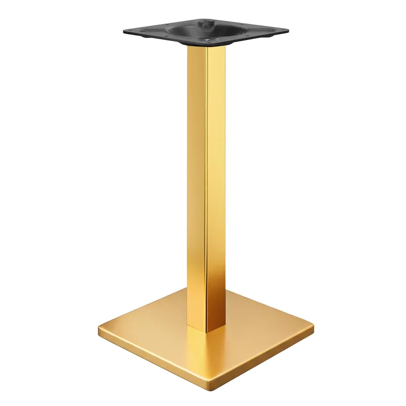Angebot MADRID | Bistro Stehtischgestell | Gold | Höhe: 104 cm | Säule: 6 x 6 cm | Bodenplatte: 40 x 40 cm
