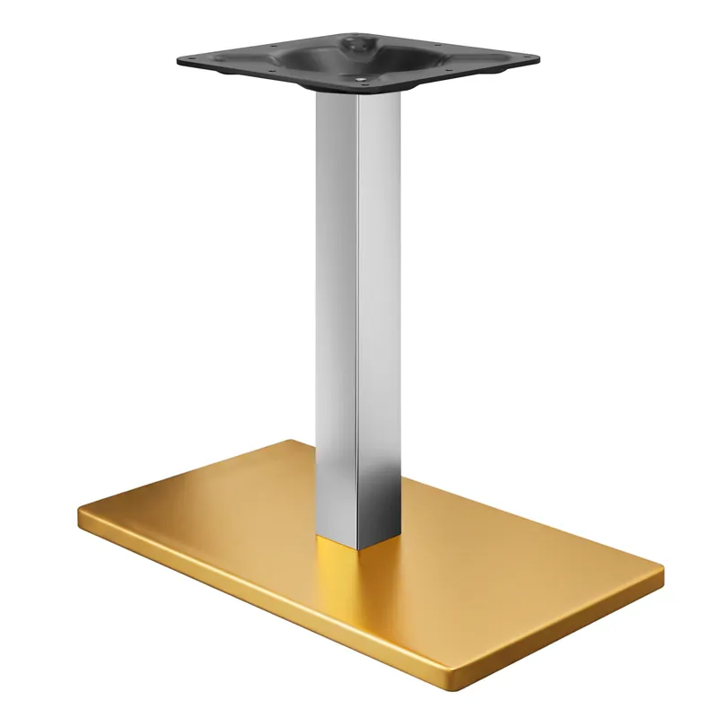 Preisknaller MADRID | Bistro Tischgestell | Gold/Edelstahl | Höhe: 72 cm | Säule: 6 x 6 cm | Bodenplatte: 40 x 70 cm