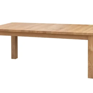 Ausziehbarer Esstisch Colmont 01, aus massiven Eichenholz, vier Standbeine, ausziehbar bis 290 cm, Maße: 75 x 200 x 100 cm, geölte Oberfläche Gratis Versand