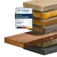 Zertifiziert Wandregal Schweberegal Holzregal Baumkante Farbe Teak massiv Eiche Hängeregal
