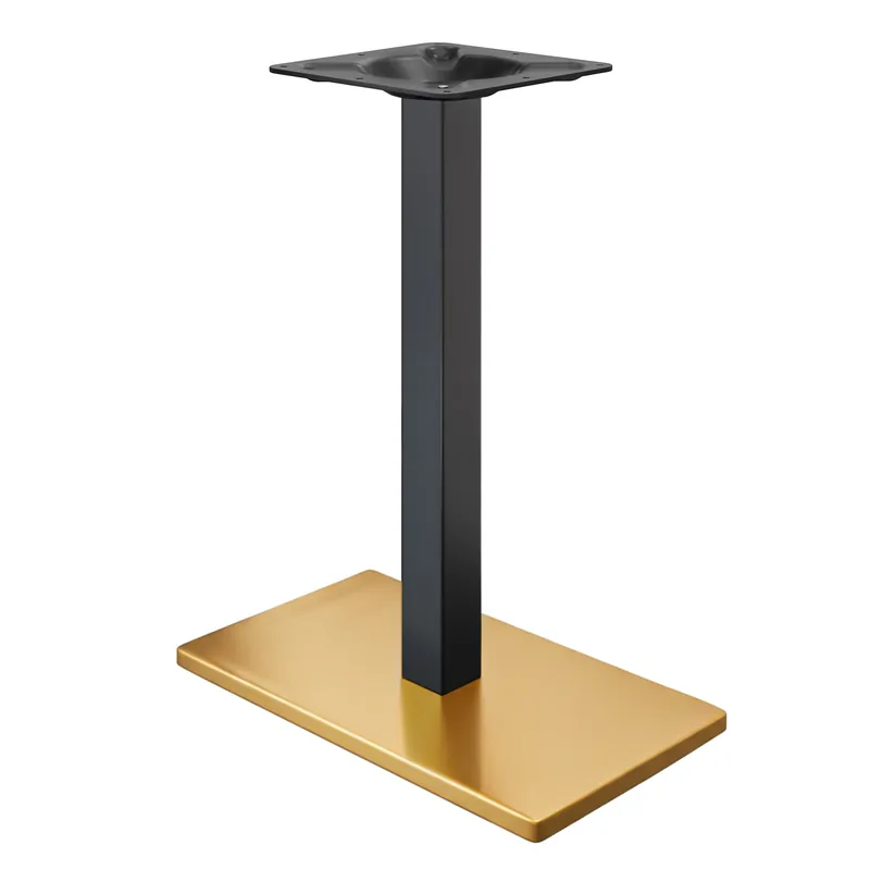 Expressversand MADRID | Bistro Stehtischgestell | Gold/Schwarz | Höhe: 104 cm | Säule: 6 x 6 cm | Bodenplatte: 40 x 70 cm