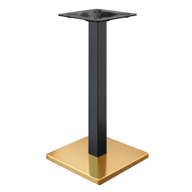 Sonderangebot MADRID | Bistro Stehtischgestell | Gold/Schwarz | Höhe: 104 cm | Säule: 6 x 6 cm | Bodenplatte: 45 x 45 cm