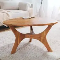 Abverkauf Design Couchtisch Belleza 70cm Akazie Brown Nierentisch dreieckig