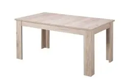 Garantierte Lieferung Esstisch Vojvo 03, Farbe: Eiche Grau, Maße: 160 x 90 cm, ABS-Kantenschutz, ausziehbar bis 200 cm, für Esszimmer