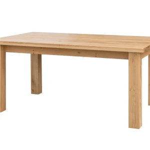 Echt Esstisch aus massiven Eichenholz Barse 02, geölte Oberfläche, vier Standbeine, ausziehbar bis 270 cm, Tischplatte 4 cm dick, Maße: 75 x 180 x 90 cm