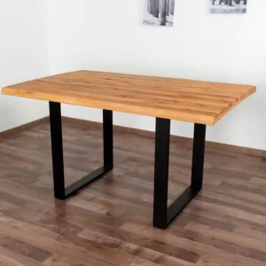 Zertifiziert Esstisch Wooden Nature 411 Kernbuche massiv geölt, Tischplatte rustikal - 140 x 90 cm (B x T)