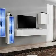 Anbauwand Wohnwand Wohnzimmer Schrankwand SWITCH XIII Hochglanz Push Click LED Sichere Zahlung