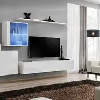 Anbauwand Wohnwand Wohnzimmer Schrankwand SWITCH XV Hochglanz PVC Push Click Led Bestseller