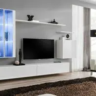 Anbauwand Wohnwand Wohnzimmer Schrankwand SWITCH XII Hochglanz PVC PushClick Led Sale