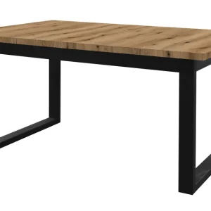 Direkt Vom Hersteller Esstisch ausziehbar Ourense 05, Farbe: Eiche Artisan / Schwarz - Abmessungen: 160-240 x 90 cm (B x T)