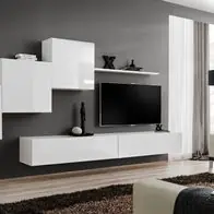 Anbauwand Wohnwand Wohnzimmer Schrankwand SWITCH X mit Hochglanz PVC und Push Click Preisreduziert