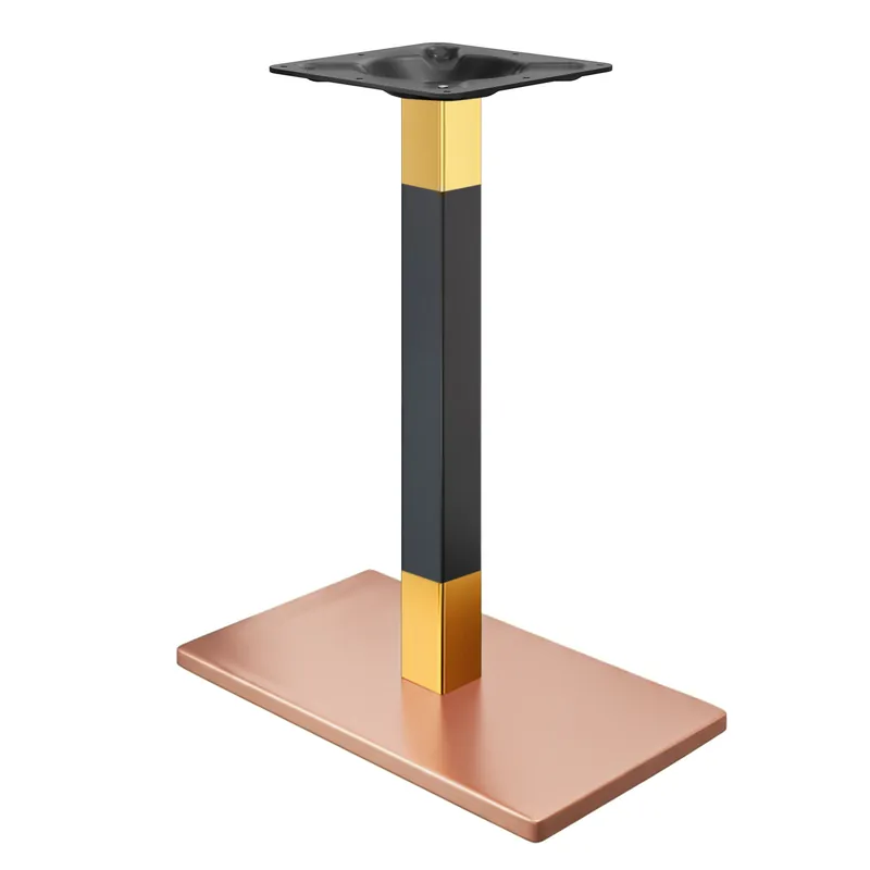 Sichere Zahlung MADRID | Bistro Stehtischgestell | Kupfer/Gold/Schwarz | Höhe: 105 cm | Säule: 8 x 8 cm | Bodenplatte: 40 x 70 cm