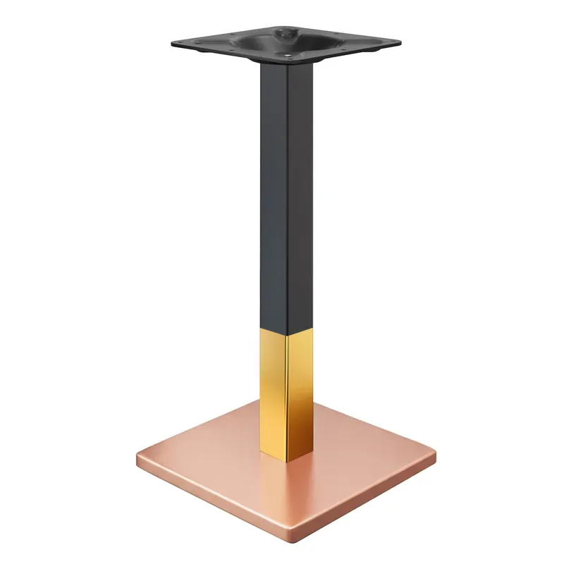 Top-Angebot MADRID | Bistro Stehtischgestell | Kupfer/Gold/Schwarz | Höhe: 104 cm | Säule: 8 x 8 cm | Bodenplatte: 40 x 40 cm